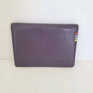 Paul Smith Love Letter Leather Purple Wallet Credit Card ID Holder Small Bifold